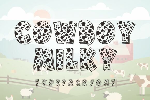 Cowboy Milky: A Playful Cow-Print Display Font for Crafters