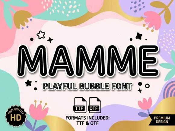 Mamme: A Bouncy, Bright Display Typeface for Editorial Joy