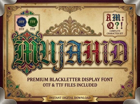 Mujahid: A Premium Blackletter Font That Elevates Your Brand