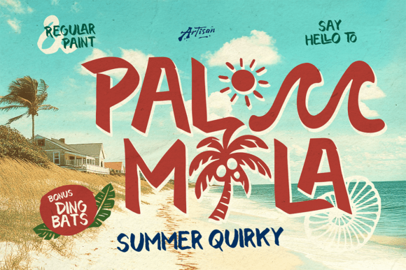 Palmila: A Playful Display Font for Summer Branding